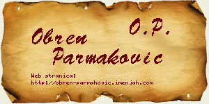 Obren Parmaković vizit kartica